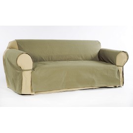 Quilted Micro suede one piece Pet Furniture Protector Slip Cover Throw with Ties (Sage, Chair)