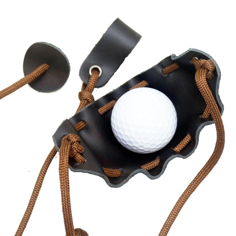 3 Packs Handmade Leather Throwing Sling Old Fashioned Slingshot Rock