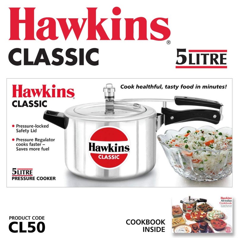 Hawkins Aluminium 5 Litre Classic Pressure Cooker, Best Inner Lid