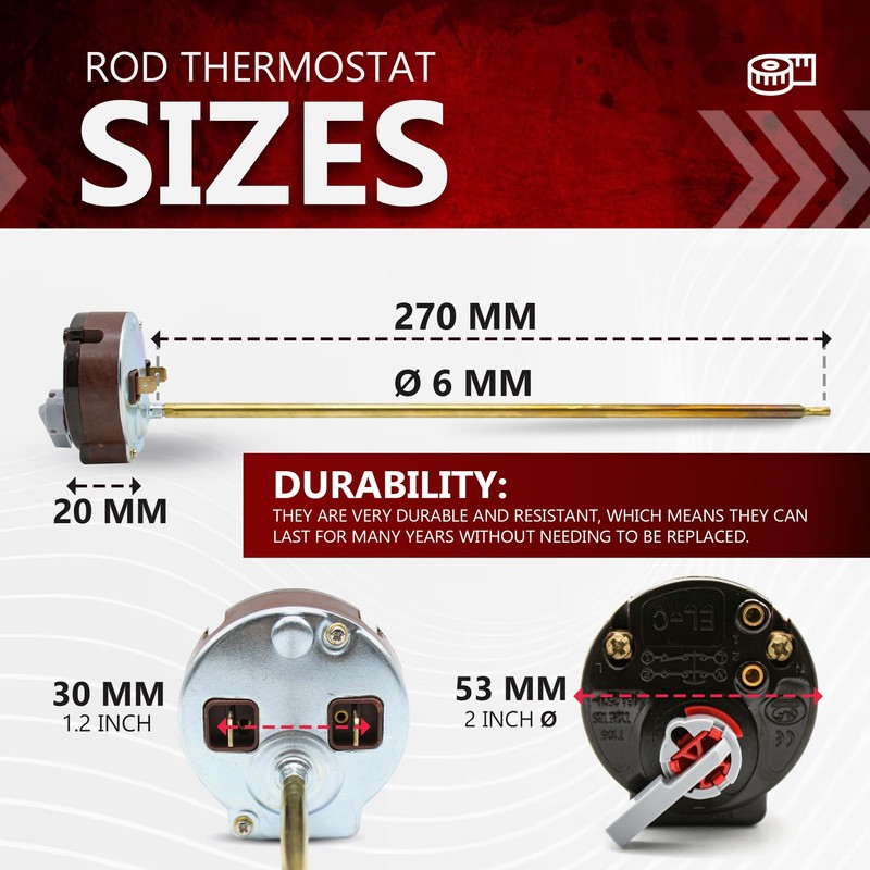 DOJA Barcelona Thermostat for Electric Hot Water Boiler 270 mm