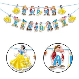 Snow White and the Sevn Dwafs Happy Birthday Banner
