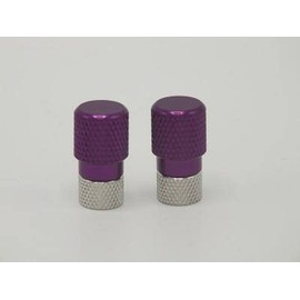Anodized Aluminum Alloy Schrader/Presta Valve Cap Set (Purple)