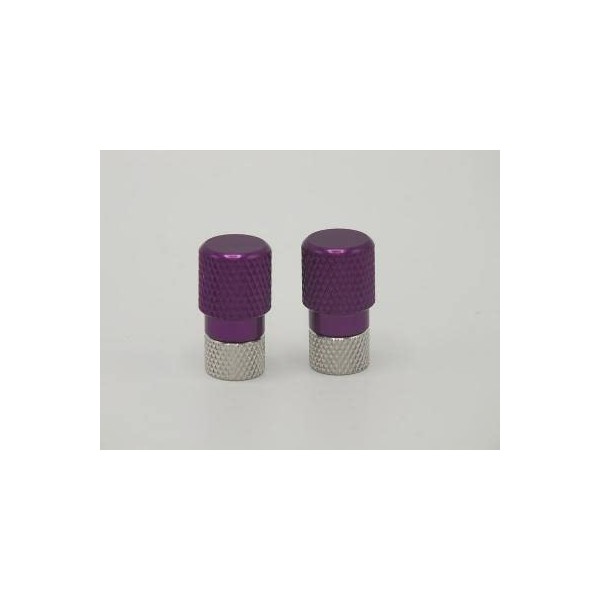 Anodized Aluminum Alloy Schrader/Presta Valve Cap Set (Purple)