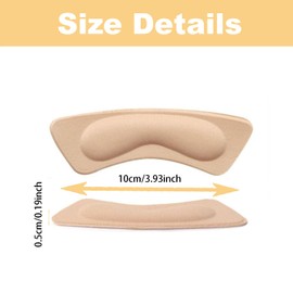 6 Pairs Heel Pads Shoe Inserts, Heel Grips Liner Pads, Sponge Heel Protectors, Stop Slip Blister Back Heel Pads, for a Better Shoe Fit and Comfort, Black and Skin Tone