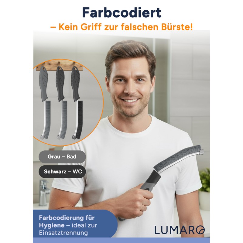 LUMARO Grout Brush - Joint Cleaning Brush for Bathroom -