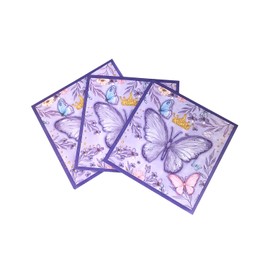 Butterfly Napkins Paper Purple Butterfly and Flower Guest Towels Disposable Butterfly Party Dinner Hand Napkin for Spring Summer Butterfly Birthday Wedding Holiday Party Tableware Decor,40 pcs 6.5 in