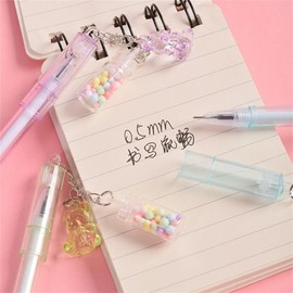 1Pc Random Gel Ink Rollerball Pens Drifting Bottle Pendant Pen Gel Ink Pen Erasable Pen Ballpoint Pens Black Ink Writing Pens office supplies