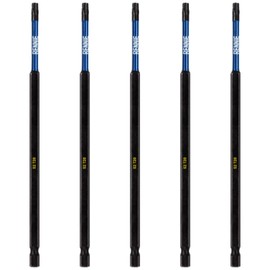 5 x Rennie Tools 150mm Long T20 TX20 Impact Screwdriver Driver Bits Set. Heavy Duty Magnetic Torx Screwdriver Bit Set. Black Oxide Coated Torx Impact Driver Bits. Torx Bit Set.