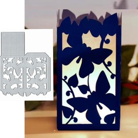 3D Hollow Butterfly Lantern Metal Die Cuts,Merry Christmas Butterfly Box Leaf Cutting Dies Cut Stencils for DIY Embossing Photo Decorative Paper Dies Scrapbooking Card Making