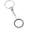 YuanHolumid Silver Crystal Round Floating Glass Locket Memory Keyring Charm