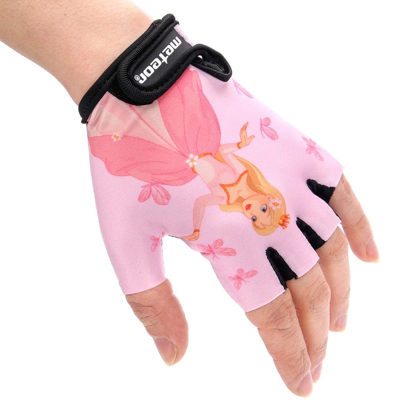 Kid Cycling Gloves With Short Half Fingers Fastened Children Kid
