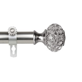 A&F Rod Decor - Roy 1" Curtain Rod 66-120 inch - Satin Nickel