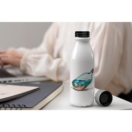 MAXIKIWI - Einwandige Wasserflasche mit Schraubverschluss, nicht isoliert, leichtes Aluminium, BPA-frei, auslaufsicher, Lieferung in einer Flasche, 500 ml