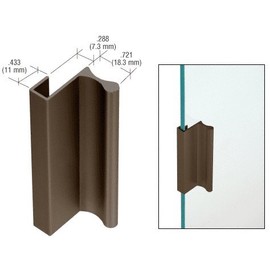 CRL 3" Duranodic Bronze Aluminum Pull with 7/16" Lip for Sliding Glass and Panel Doors CRL