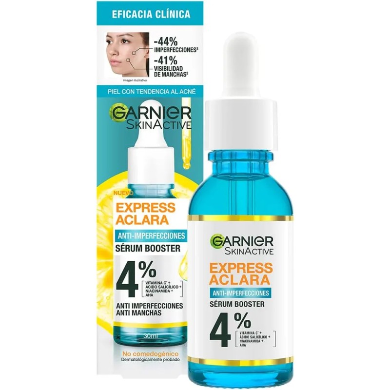 Kit Garnier Serum Anti Acné + Gel Limpieza + Exfoliante