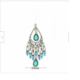 Fashion Jewelry Turquoise CRYSTAL SUNCATCHER dangle pendant German Silver 20" Necklace Women Mom