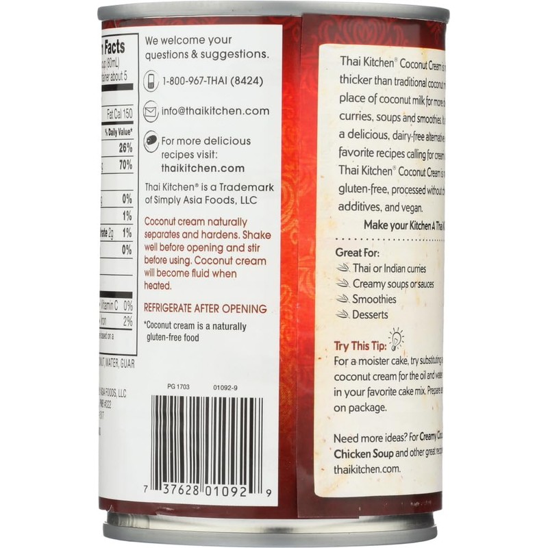 Thai Kitchen Coconut Cream, 13.77 Ounce (Pack of 6)