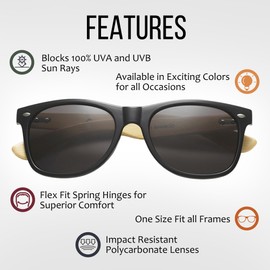 Got Shades Wholesale Bamboo Sunglasses Retro 80's Wood Sunglasses Men-Cool Sunglasses for Men & Women-10 Pack