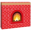 Fullhawl 3D Artificial Red Brick Cardboard Fireplace 39 x 35