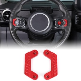 2 protectores de volante compatibles con INEOS Grenadier 2022-2025 de aleación de aluminio para volante, almohadillas para orejas de mal contacto (rojo)