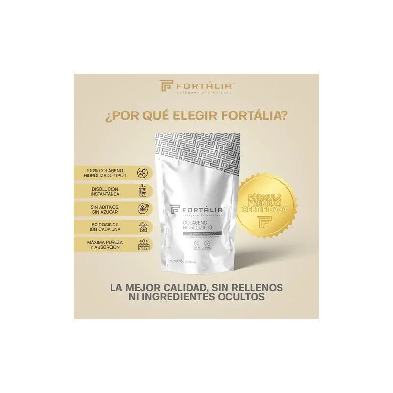 Colágeno Hidrolizado Fortalia Suplemento 100% Puro S/ Gluten