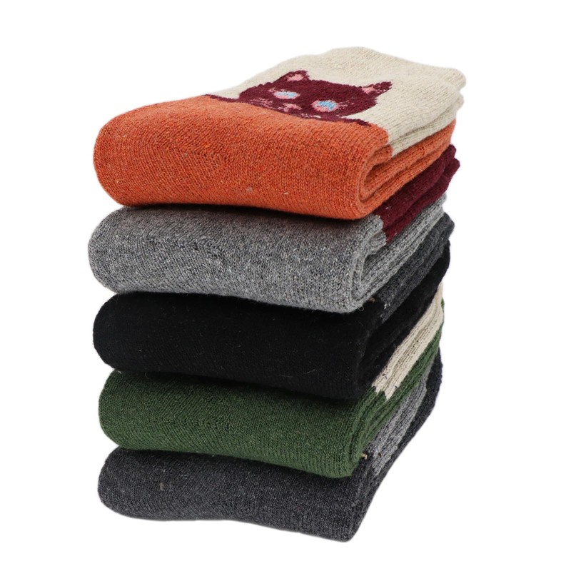 YZKKE 5Pack Womens Warm Wool Soft Cozy Crew Socks Cute