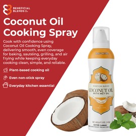 Coconut Oil Non-Stick Cooking Spray with MCT Oil, 3-Pack, No Propellants, Baking, Sautéing, Grilling & Seasoning, Quality Crafted in USA, Net Wt 5oz