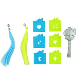 Replacement Parts for Monster High Voltageous Hair Frankie Stein Doll ~ DNX36 - Replacement Hairbrush, Stencils and Hair Extensions