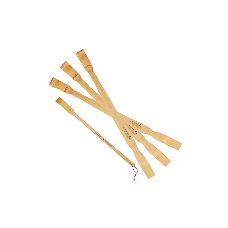 BambooMN 3 Pieces 25 Inch Extra Long Bamboo Backscratcher Shoehorn