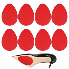 8 Pcs Red Sole Protector Shoe Bottom Grips Non-Slip Adhesive Shoe Sticker Pads for High Heels Leather Shoes Avoid Squeaky Sound Dancing, Walking Gathering(Red)
