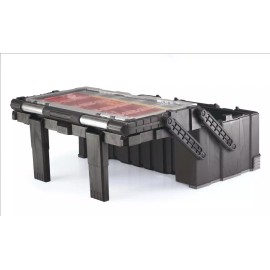 Keter 22" Heavy Duty Portable Red Black Cantilever Tool Box Storage w/ Removable Bins