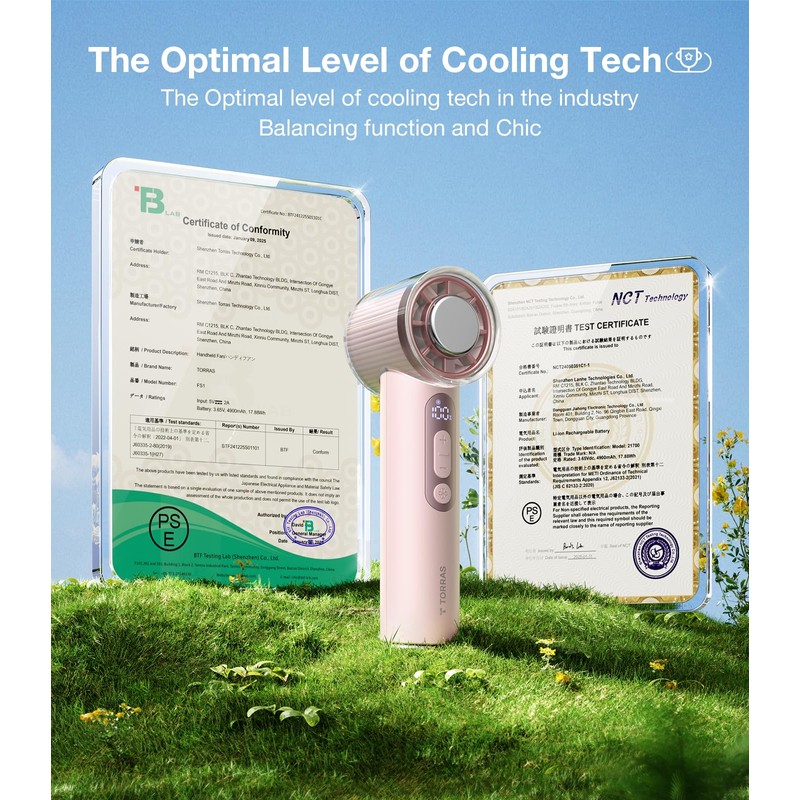 TORRAS COOLiFY iva Handheld Fan with Ice Cooler, 5000mAh Rechargeable