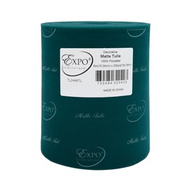 Expo International Decorative Matte Tulle, Roll/Spool of 6” X 200 Yards, Lightweight Polyester Tulle Fabric for Tutus, Costumes, and Party Decorations, Washable, Easy-to-Use, Teal