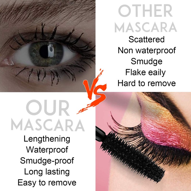 3 Pcs 4D Silk Fiber Lash Black Mascara, Longer &
