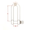 Stainless Steel 316 Long D Shackle 1/4" (6mm) Marine Grade
