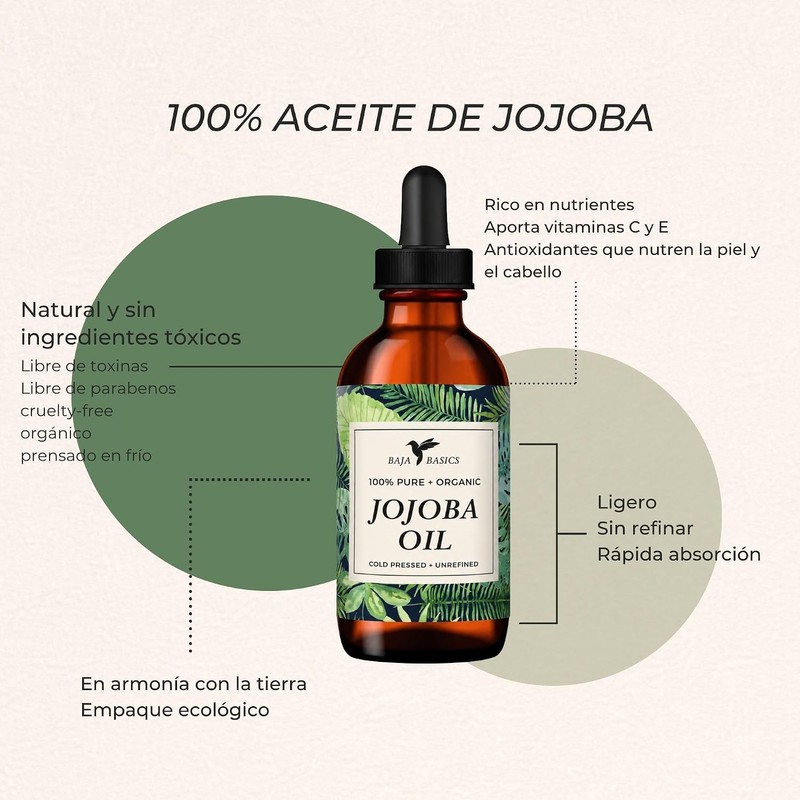 Aceite de Jojoba Orgánico 120 ml – Hidratación profunda para
