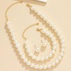 Pearl Jewelry Set for Women Trendy White Pearl Wedding Necklace