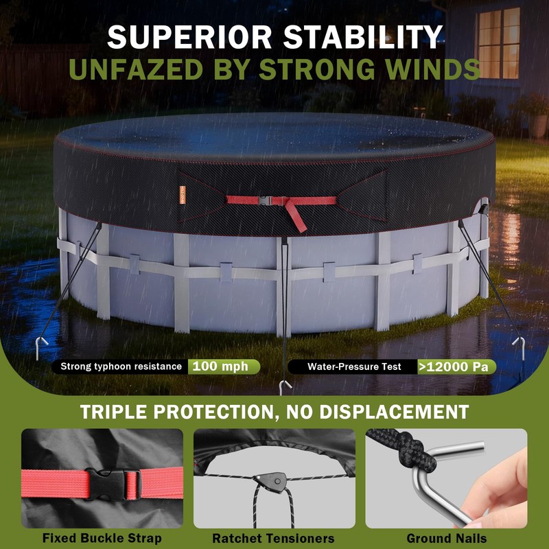 14Ft Round Pool Cover, Solar Covers for Above Ground Pools,
