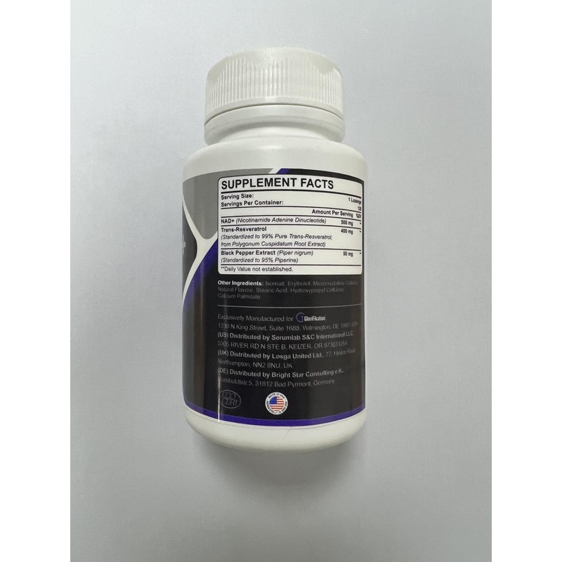 NAD Lozenges + Trans-Resveratrol 900mg, Enhanced with Black Pepper for