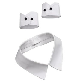 Seimeinoki Fake Collar, Fake Sleeves, Decorative, Wrist Cuffs, Decorative Collar, 2 Pairs, Plain, Elegance, Intelligence, Shirt, Blouse, False Collar, Stylish, One Size, Elegant, Wear Collar, Work or