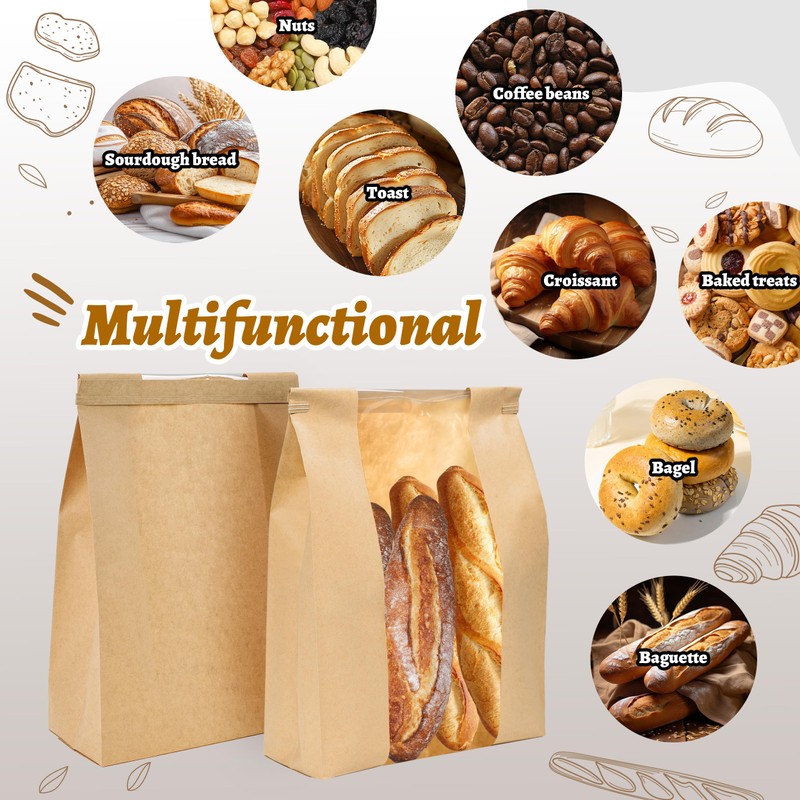 NPLUX 50 Pack Sourdough Bread Bags for Homemade Bread with
