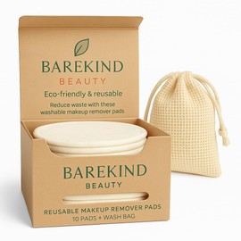BareKind Beauty Reusable Makeup Remover Pads – Soft, Eco-Friendly, Washable Cotton Pads for All Skin Types (Pack of 10)