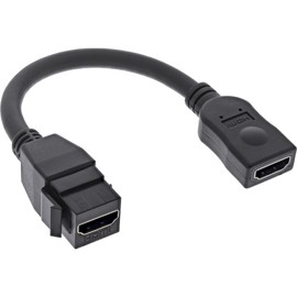 InLine® HDMI Keystone Adapter Cable 4K/30Hz, HDMI A Female/Female, Black, 0.2 m