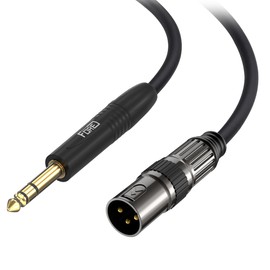 FORE 6.5ft 6.35mm to XLR Cable, Male to Male XLR to 1/4 Inch TRS Cable Color Gunmetal Grey & Black - 6.5 Feet
