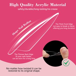 504PCS 3XL Stiletto Nail Tips, 3XL Extra Long Clear for Acrylic Nails Professional, 12 Sizes Tapered Acrylic Full Nail Tips Press On Gel Nail Tips for Nail Salons Home DIY