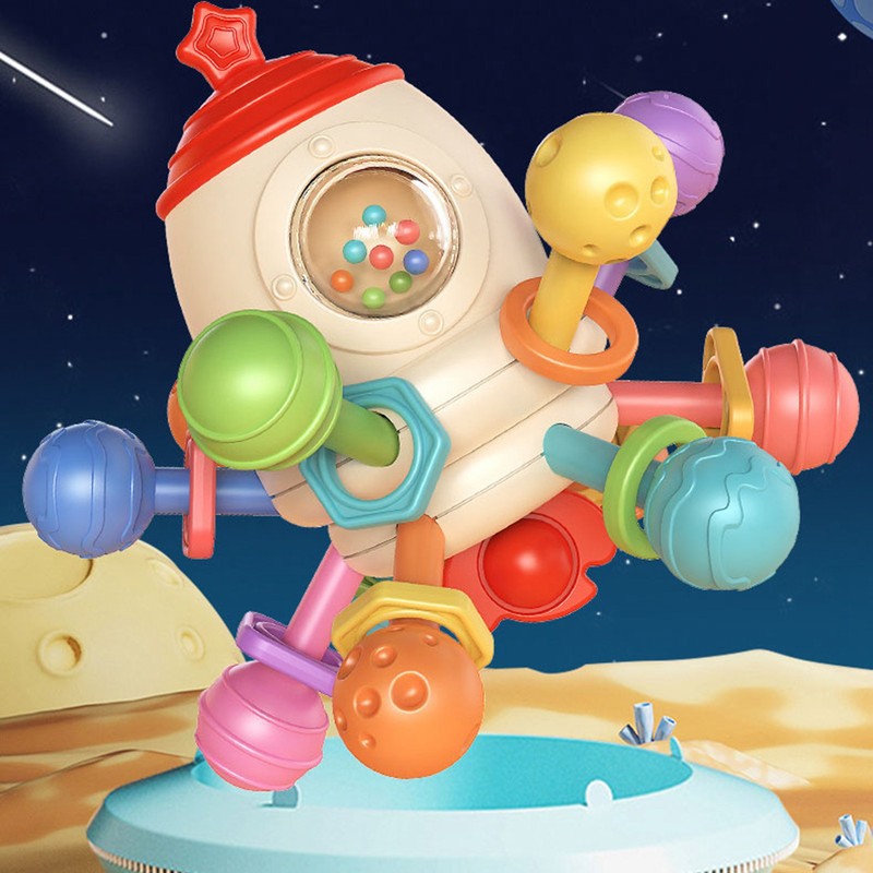 Newborn Teething Ball Toy Soothing Gum Chewable Sensory Grasping Activities