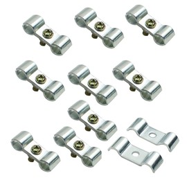 Mike Home Kennel Clamps Shelf Pole Connector Double Port Pipe Clamps Clips 8mm/0.31" Set of 10 (8mm)