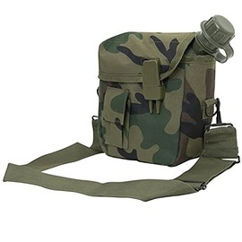 Army Universe Woodland Camouflage 2 Quart Canteen Bladder Cover with Bladder Canteen & Strap