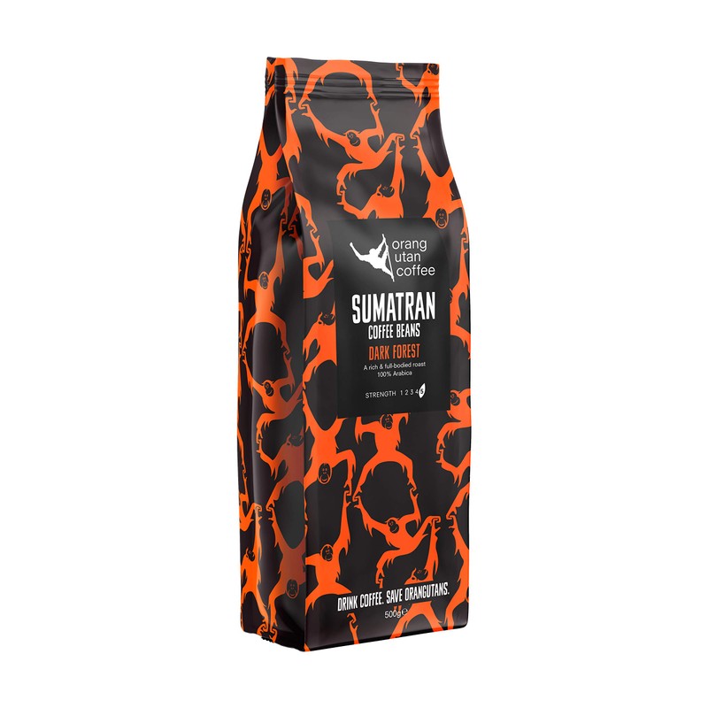 Indonesia Sumatra Orangutan Coffee Beans, 500g, Orang Utan Conservation Project,