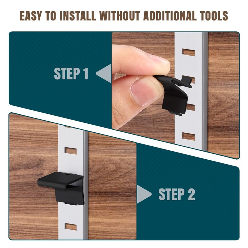 Lenink 256P-ZC Adjustable Pilaster Shelf Clip, 28 Pcs Black Shelving
